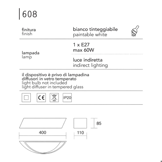 Isyluce applique in gesso bianca moderna curva