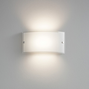 Applique bianco vetro curvo per interno moderni