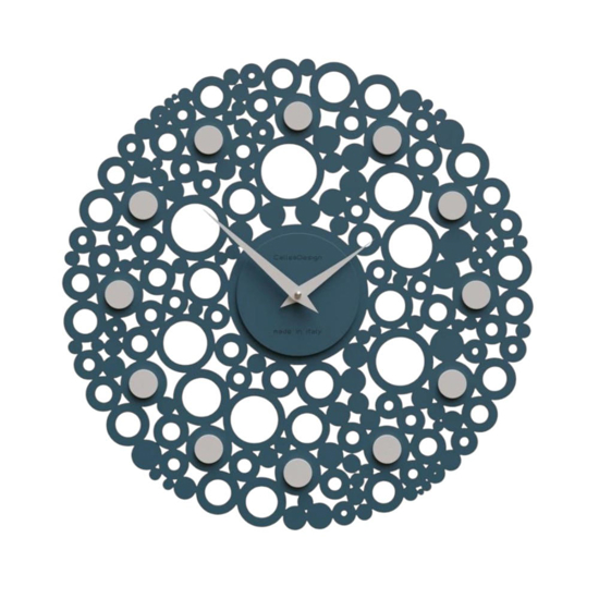 Orologio da parete rotondo in legno ottanio traforato