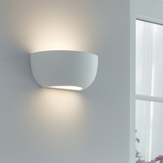 Isyluce applique di gesso bianca verniciabile per interni