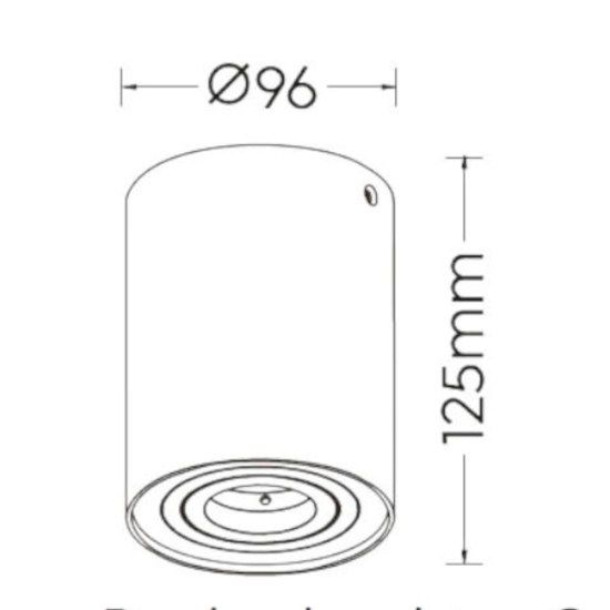 Faretto da soffitto luce gu10 orientabile cilindro bianco e nero