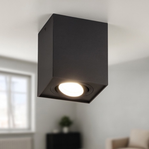 Faretto da soffitto squadrato nero orientabile