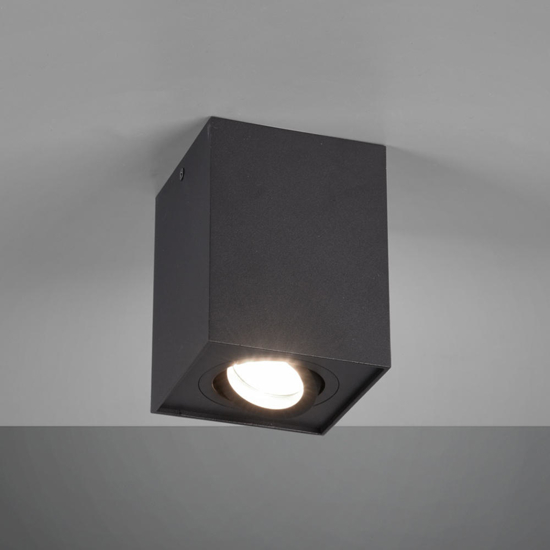 Faretto da soffitto squadrato nero orientabile