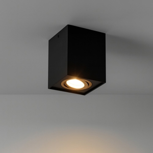 Faretto da soffitto orientabile cubo nero oro