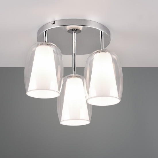 Plafoniera moderna 3 luci colore cromo per salotto