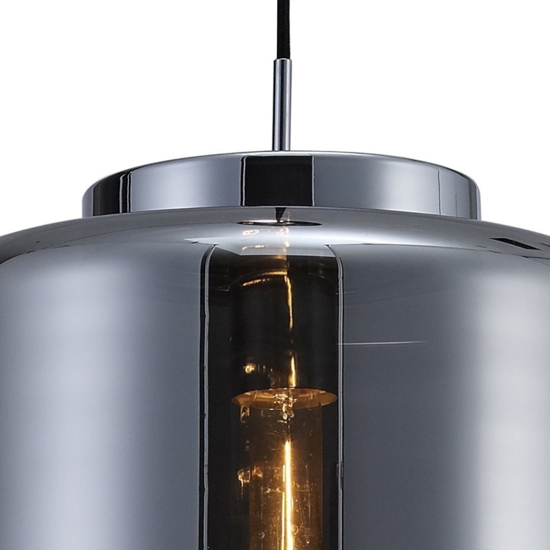 Lampada a sospensione design vetro cromo grafite