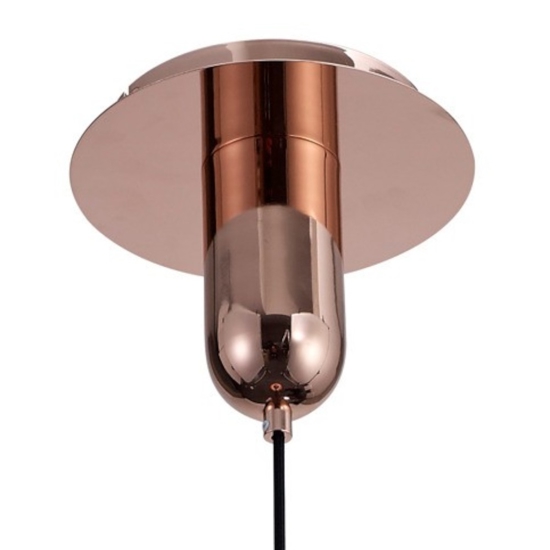 Lampada a sospensione design moderno cilindro vetro rame