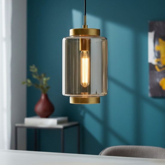 Lampada a sospensione vetro bronzo design