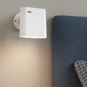Applique per comodino camera da letto bianco 6w 2700k orientabile