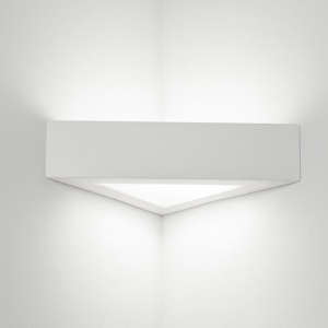 Applique angolare di gesso bianco isyluce triangolare