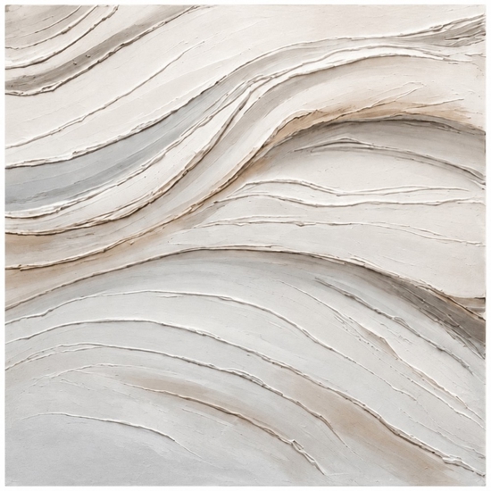 Coppia di quadri astratti moderni pittura materica su tela per soggiorno bianco beige