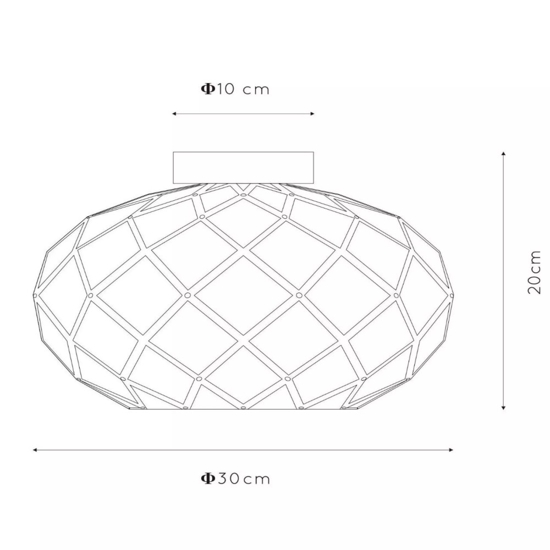 Plafoniera da soffitto cesto intreccio di metallo nero