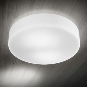 Plafoniera tonda 40cm vetro bianco fabas luce graff e27