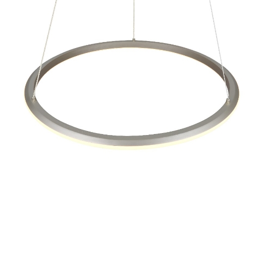 Lampadario anello 75cm nickel led dimmerabile per soggiorno cct 2300k-4000k