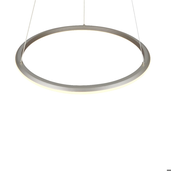 Lampadario anello 75cm nickel led dimmerabile per soggiorno
