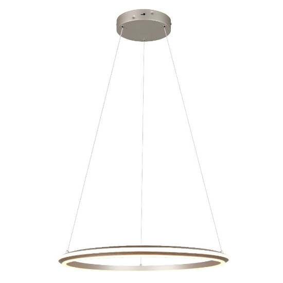 Lampadario anello 75cm nickel led dimmerabile per soggiorno cct 2300k-4000k