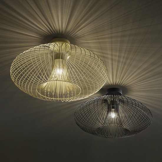 Plafoniera da soffitto oro opaco fabas luce fassa design minimal