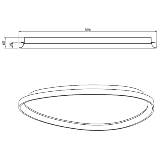 Plafoniera quirk nera 80cm fabas luce moderna led 75w 2700k 3200k 4000k