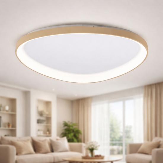 Plafoniera quirk ottone satinato 80cm moderna led 2700k 3200k 4000k