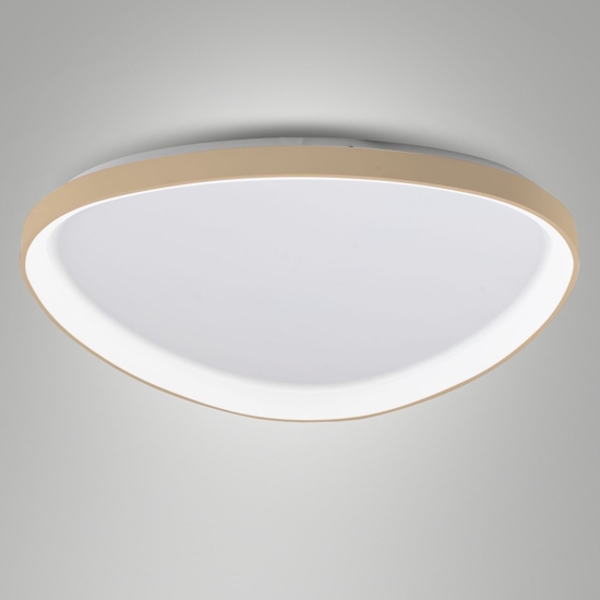 Plafoniera quirk ottone satinato 80cm moderna led 2700k 3200k 4000k