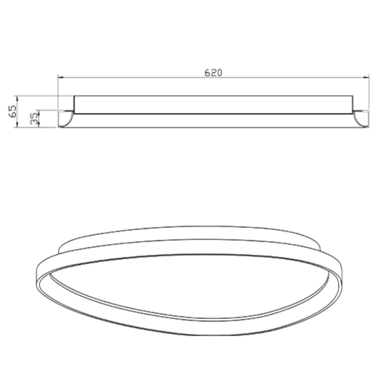 Plafoniera quirk ottone satinato led 56w 2700k 3200k 4000k fabas luce