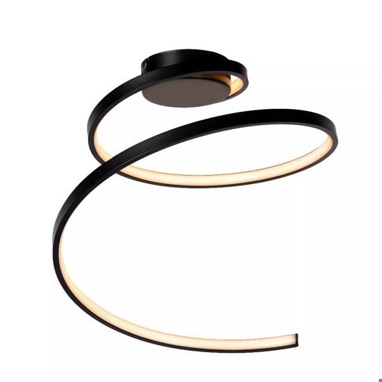 Plafoniera moderna nera design spirale led dimmerabile 3000k