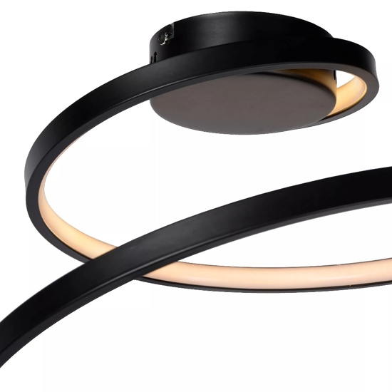 Plafoniera moderna nera design spirale led dimmerabile 3000k