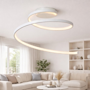 Plafoniera spirale moderna bianca led dimmerabile per cucina