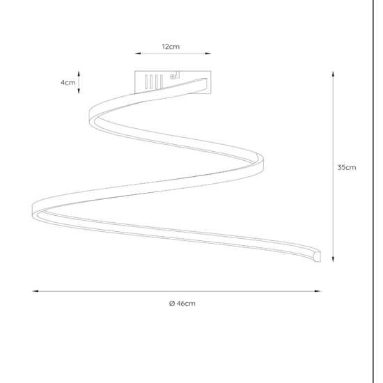 Plafoniera spirale moderna bianca led dimmerabile per cucina