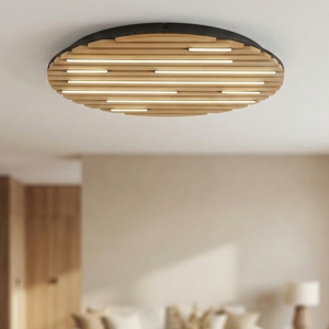Plafoniera in legno con pannello acustico led 2700k a 5000k con telecomando app