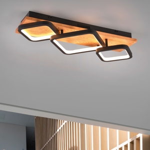 Plafoniera di legno moderna led 32w 3000k dimmerabile