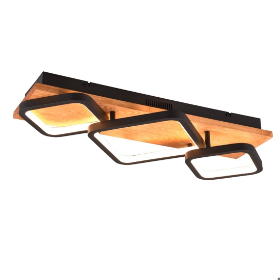 Plafoniera di legno moderna led 32w 3000k dimmerabile