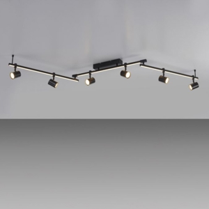Plafoniera da soffitto nera con faretti led 3000k orientabili doppia luce