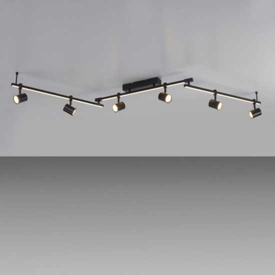 Plafoniera da soffitto nera con faretti led 3000k orientabili doppia luce