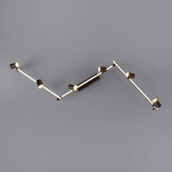 Plafoniera da soffitto nera con faretti led 3000k orientabili doppia luce