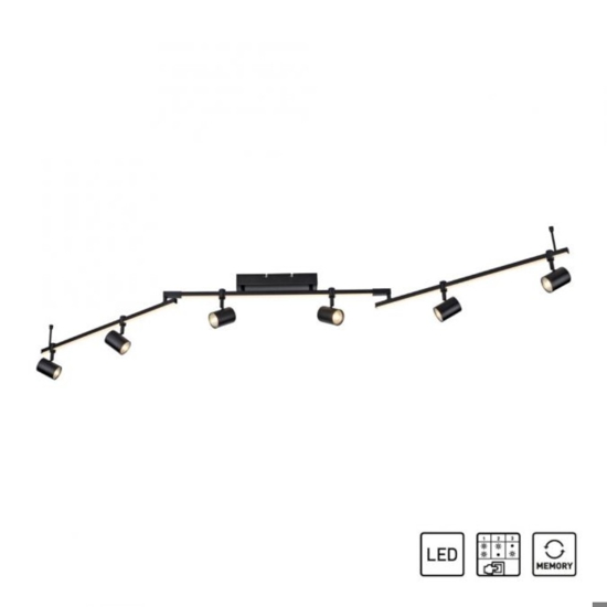 Plafoniera da soffitto nera con faretti led 3000k orientabili doppia luce