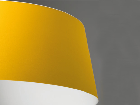 Plafoniera led 36w 3000k dimmerabile gialla moderna stilnovo oxygen