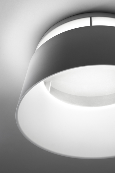 Plafoniera led 36w 3000k dimmerabile gialla moderna stilnovo oxygen