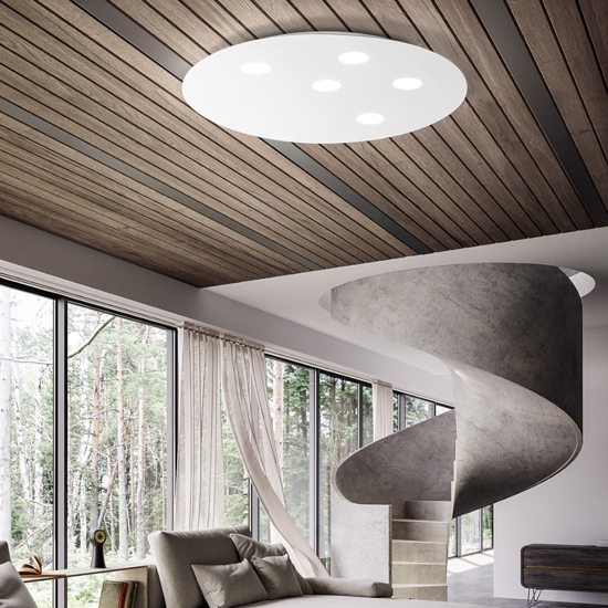 Plafoniera bianca led 45w 3000k moderna random perenz illuminazione