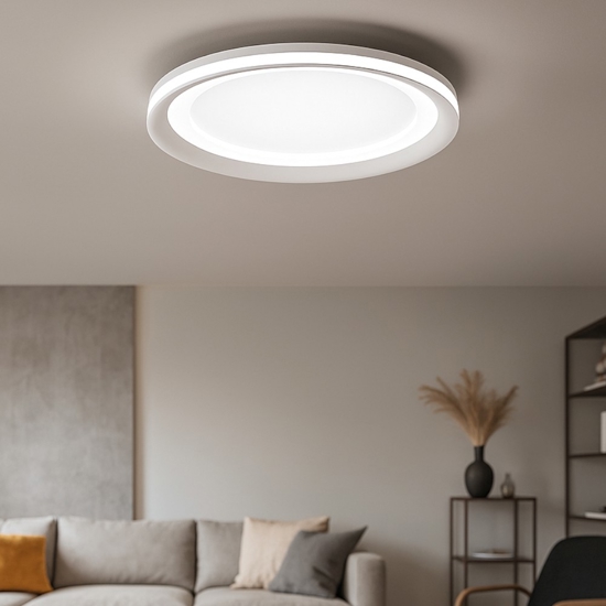 Plafoniera da soffitto tonda bianca moderna led 38w 3000k edge perenz