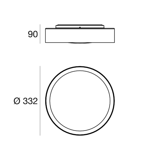 Crew 2 linea light plafoniera led per cucina 17w 3000k tonda