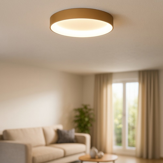 Plafoniera 50cm anello oro led 45w 2950l con telecomando app
