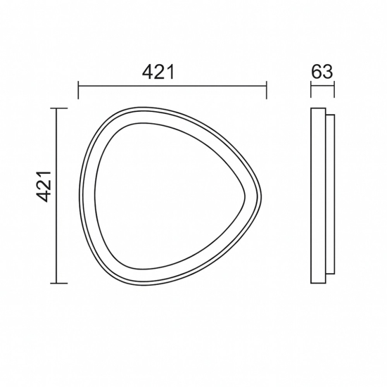 Plafoniera bianca led 42w 2700k-5000k con telecomando triangolare