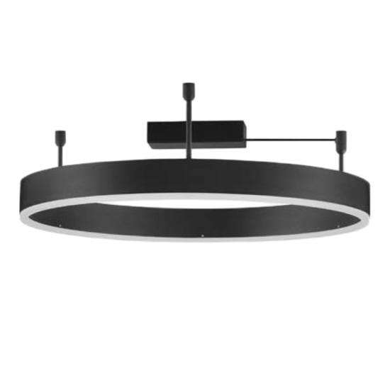 Plafoniera per cucina circolare nera led 46w 3000k dimmerabile