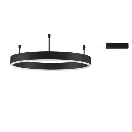 Plafoniera per cucina circolare nera led 46w 3000k dimmerabile