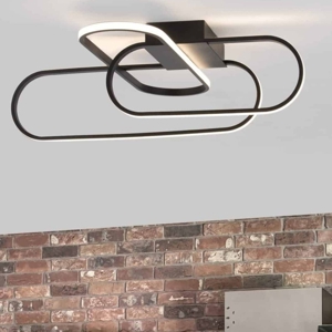 Plafoniera led 3000k 38w nera design moderna per cucina