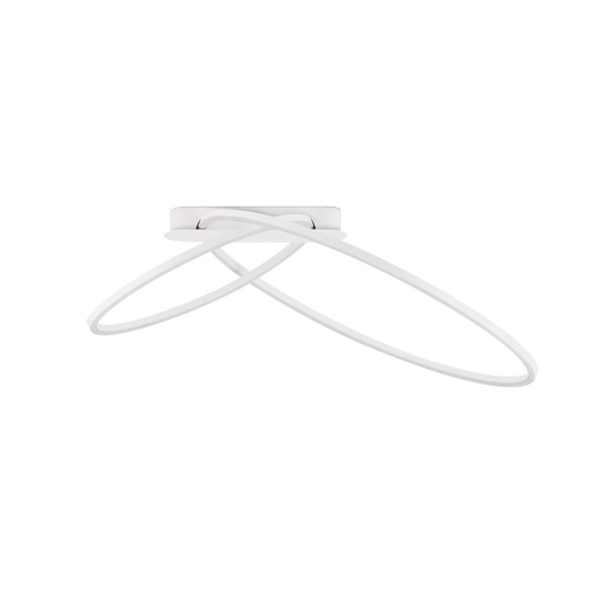 Plafoniera led 42w kiki moderna 3000k dimmerabile cerchi bianca