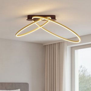 Plafoniera led 3000k design cerchi nero oro
