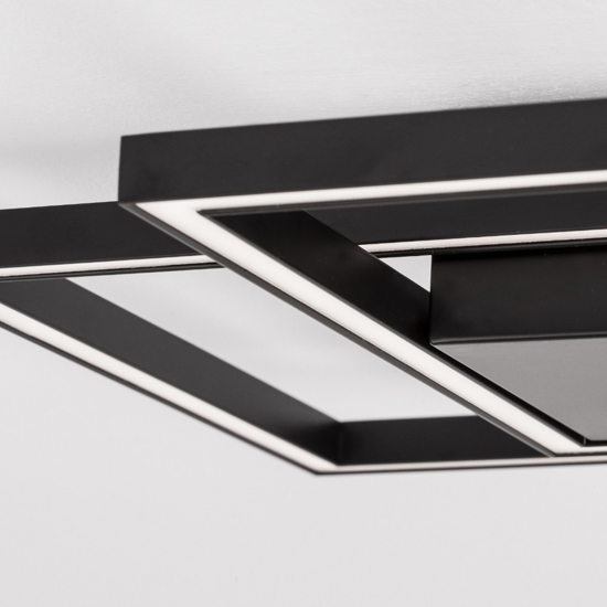 Plafoniera quadrati led 25w 3000k nera design moderna