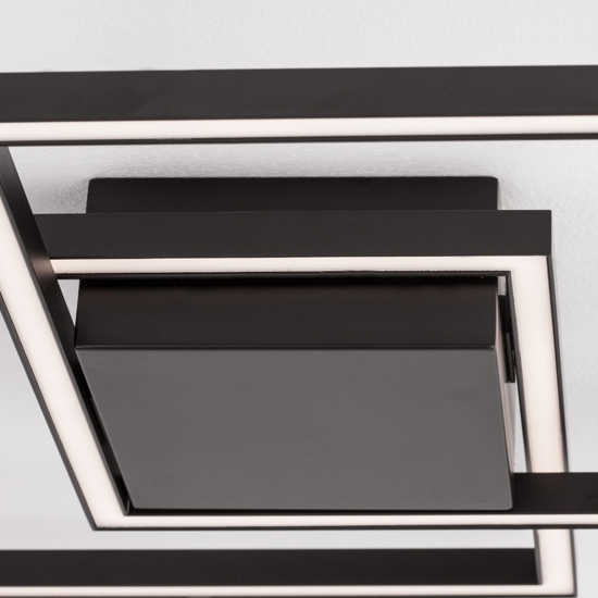 Plafoniera quadrati led 25w 3000k nera design moderna